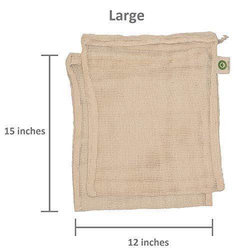 Reusable Cotton Mesh Produce Bags
