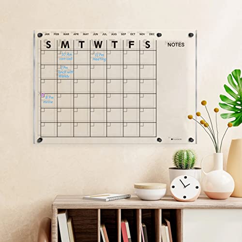 Acrylic Dry Erase Calendar For Wall 23”X16“ Clear Acrylic Wall Calendar White Board Calendar Home Office Calendar #TOP3