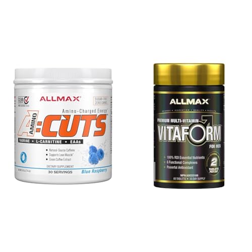 ALLMAX Nutrition ACUTS – Amino Acid Powder Supplement with Taurine, L-Carnitine, Green & Allmax Nutrition – VITAFORM – Premium – Performance Multi-Vitamin for Men – 30-day Supply – 60 Count