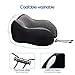 DYD Travel Pillow Memory Foam Neck Pillow for Airplane Washable Velour Cover Ergonomic Neck Support Pillow with Sleep Mask & Earplugs