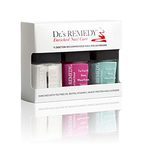Dr. s Remedy All Natural Vegan Nail Polish Sensational Sunshine Organic Non-Toxic 3 Piece Quick Dry Long Lasting - Total Two-in-one Glaze Hopeful Hot Pink Trusting…