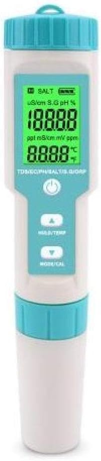 7 in 1 PH/TDS/EC/ORP/Salinity/S. G/Temperature Meter C 600 Water Quality Monitor Tester Drinking Water Aquariums PH Meter