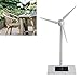 FOLOSAFENAR Mini Solar Energy Wind Mill Toy, Cute Rotary Windmill Toy Driven by Solar Panels, ABS Windmill Toy with Solar Base, for Teaching, Decoration, etc, White, 5.5x3.54x10.23in