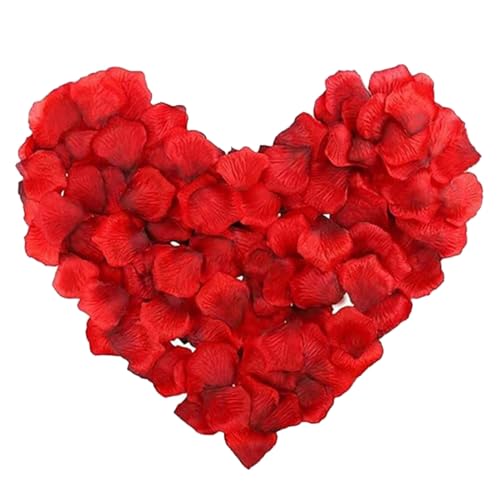 Senidea 4000 Stück Rote Rosenblätter Künstliche Blätter Für Rosen Rosenblüten für Valentinstag Deko Jubiläen Hochzeit Vorschlag Deko