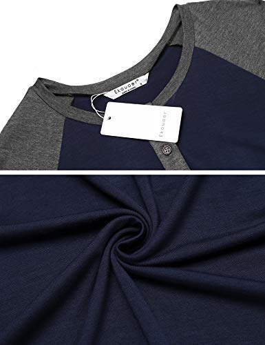 Ekouaer Women's Maternity Tops Nursing Shirts Short Sleeve Baseball Tee Tunic For Women Breastfeeding (Navy Blue M) #TOP4
