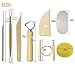 Augernis Ceramic Clay Tools, 45Pcs Pottery Sculpting Tools Set with Wooden Handles for Pottery Modeling, Smoothing, Carving, Beginners Kid's After Classes Club