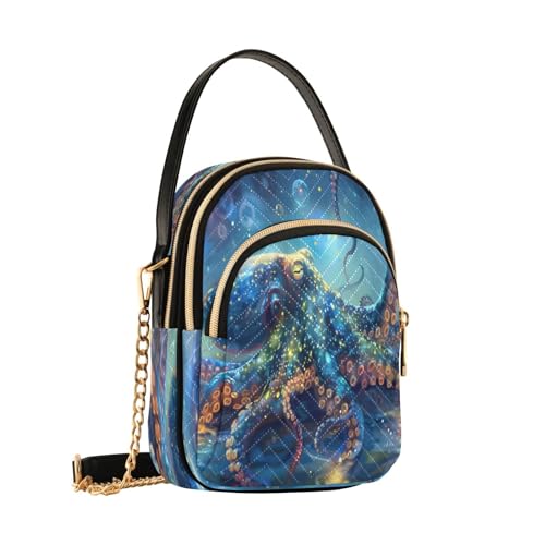 Sac à bandoulière pieuvre : le cadeau parfait pour femme et fille avec son porte-monnaie B312