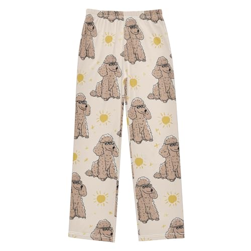 ZZXXB Poodles Boys Long Pants Soft Trousers Elastic Waist Kids Lounge Bottoms with Pockets S-XL