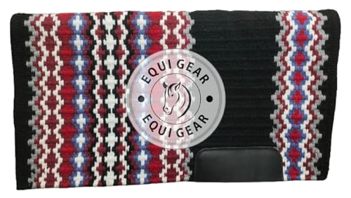 EQUIEMPRESS Western Show Saddle pad/New Zealand Wool Horse Western Saddle Blanket Top Wool Pad Sensor Flex (Customization Available) AN-389 (34