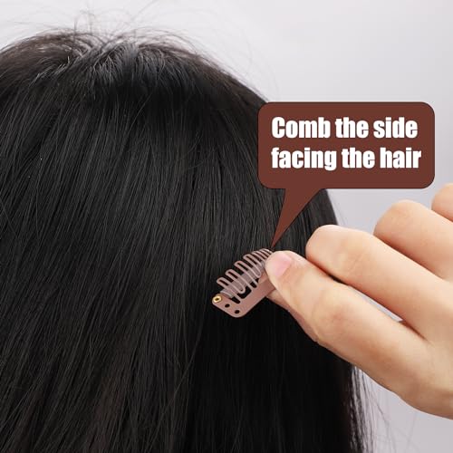 Pinzas para peluca en U de 32 piezas - Clips de metal pequeños con broches de goma suave - Accesorios para pelucas, trenzas, cabello y DIY Chunni miniatura 6
