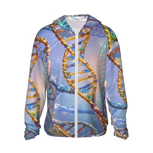 Women's UPF 50+ Sun Protection Hoodie DNA Genetic Helix Sun Shirt Long Sleeve Fishing Shirts for Men Jacket