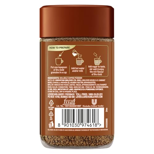 Image of Bru Gold Edition | Premium Freeze Dried Coffee | Experience Intense Coffee Taste | Aromatic Instant Coffee | 55g (Pack of 3)
