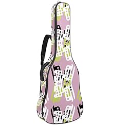 Housse pour guitare acoustique – Motif peau d’animal jaune abstrait – Rembourrage de 1 cm d’épaisseur – Étanche – 101,6… - Les Beatles, Paul McCartney, John Lennon, RIngo Starr, George Harrison