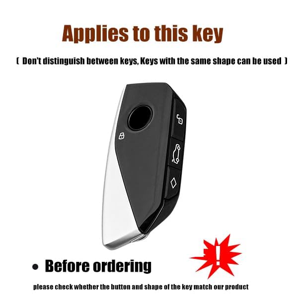 Funda para Llave de Coche para BMW 3/4/5 Series X1 X2 X3 X4 X5 X6 325Li 530 i3 iX3,Funda de Cuero TPU para Llave de Coche,Carcasa de protección Completa,B