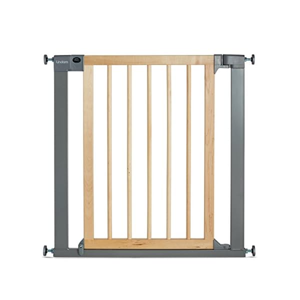Lindam by Munchkin Sure Shut Deco Pressure Fit Safety Gate, Wood and Metal, 76 - 82 cm