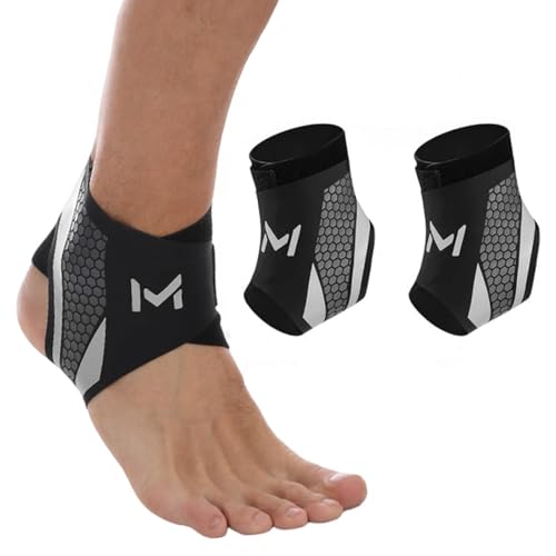 2-Pack Ankle Brace for Men & Women Adjustable Figure-8 Stabilizer with Straps for Basketball Volleyball & Running Compression Sleeve for Sprained Ankle Plantar Fasciitis & Tendonitis Relief