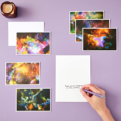 BEST PAPER GREETINGS 48 Pack Space Blank Cards and Envelopes, Cosmic Galaxy All Occasion Greeting Cards for Thank You, Birthday, New Year (4x6 In)