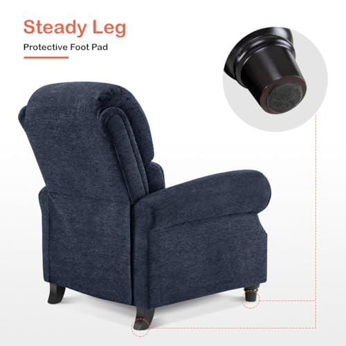 Sillón Chenille Recliner Plegable Azul miniatura 6