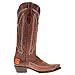 Vaccari Women's Naomi Genuine Leather TN Volunteers Embroidery Snip Toe Cowgirl Boots - Mocha - 9.5 B