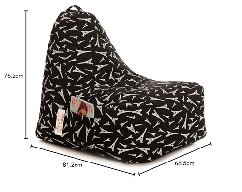Image of Style Homez Hackey Cotton Canvas Abstract Printed Bean Bag XXL Size Filled with Beans Fillers
