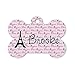 Personalized Paris Bonjour and Eiffel Tower Bone Shaped Dog ID Tag - Small