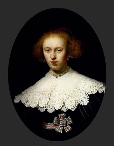 Graffiti Art Mural Portrait de jeune femme Rembrandt Peinture Poster Moderne