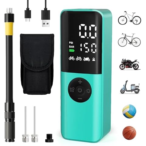 GPUTEK Electric Bike Pump with Digital Gauge Cover