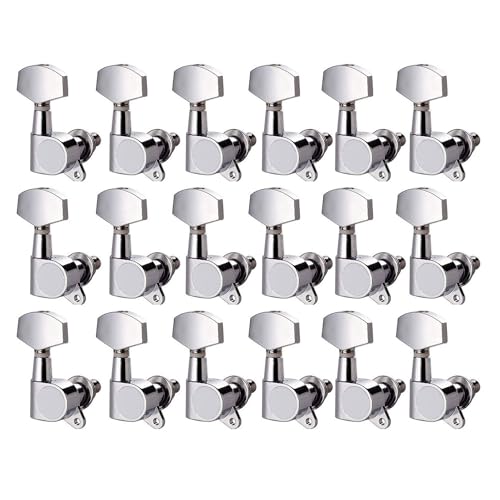 R Guitar String Inline Tuning Pegs Locking Tuners Keys Machine Heads Chrome Lots (18PCS)