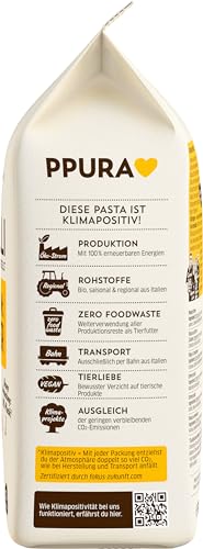 PPURA Bio Fusilli Emmer Pasta 500 g, 100% natürliche Spiralnudeln aus dem Urkorn Emmer, Made in Italy - italienische Nudeln ohne Zusatz-, Farb- oder Konservierungsstoffe