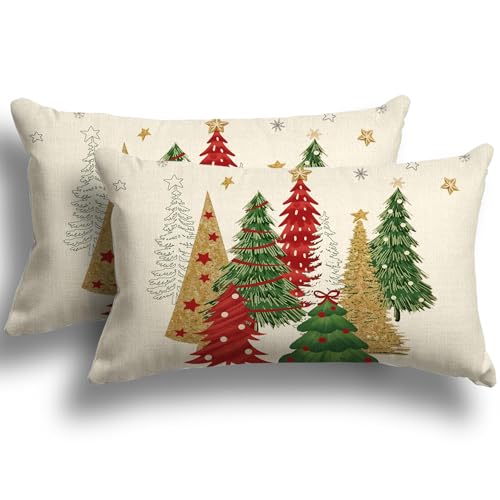 ZWJD Fundas de Cojines Navidad 40x60 cm