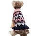 Jecikelon Pet Dog Long Sweaters Dress Knitwear Turtleneck Pullover Warm Winter Puppy Sweater Long Dresses (Navy Heart, Medium)