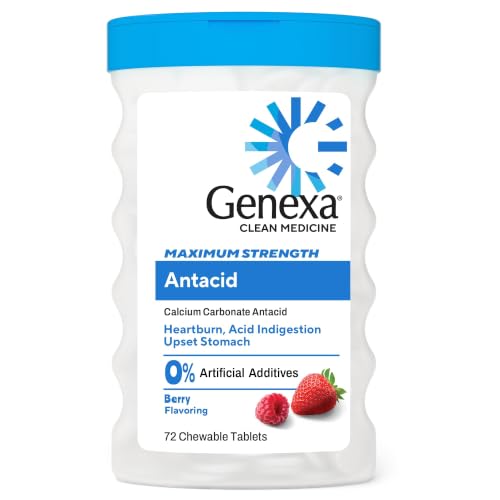 Genexa Antacid Made Clean, 216 Chewable Tablets, Berry Flavor