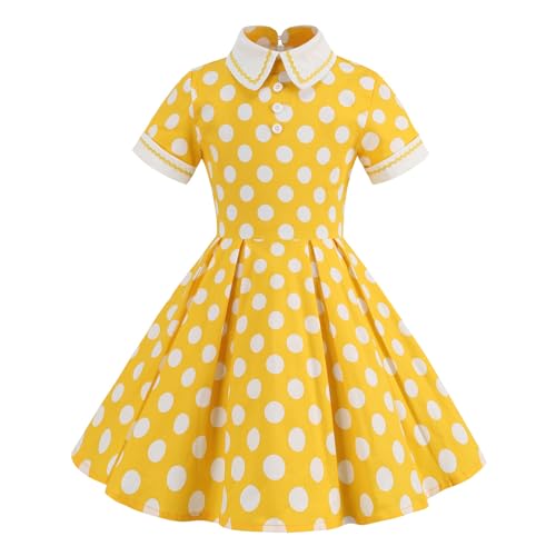 Vestido de polka para niña con cuello vuelto alta costura para ceremonias formales