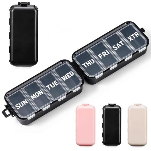 Foldable & Portable Weekly Pill Organizer, Week Daily 7 Day Travel Pill Box