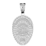 Fabricado en Estados Unidos Jewels Obsession Colgante de oro blanco de 18 quilates para oficial de policía, fabricado en Estados Unidos, Oro blanco, No es una piedra preciosa