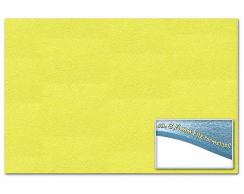 Preisvergleich Produktbild folia 510312 - Bastelfilz 3,5 mm, ca. 30 x 45 cm, 1 Bogen, zitronengelb, formstabil, klebefleckenfrei - ideal für vielfältige Bastelarbeiten