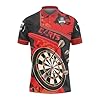 Men's Darts Flame 3D Printed Polo Shirts Bar Entertainment Darts Club Indoor Sportwear T-Shirts Casual Lapel Button Tops Skull Flames Polo Shirt Performance Dart Jersey Fancy Dress Costumes, O Red #4