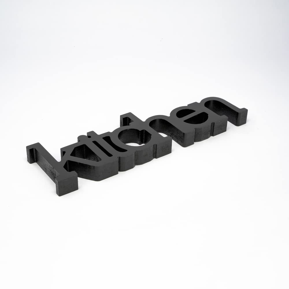Declea Home Decor Targa in Legno Kitchen Arredo Cucina - Scritta da Cucina, Complemento di arredo, Decorazione d'appoggio per Cucina Locali e Bar, Nero, 30X8,5 cm