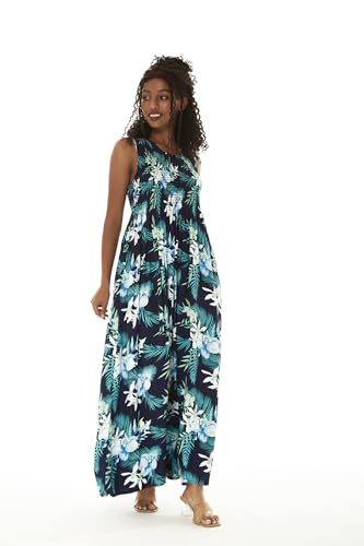 Image of Family Matching Hawaiian Clothes, Orchid Breeze Navy | Lightweight 100% rayon • Family matching outfits • Beach vacations • Luaus • Cruises • Family photos