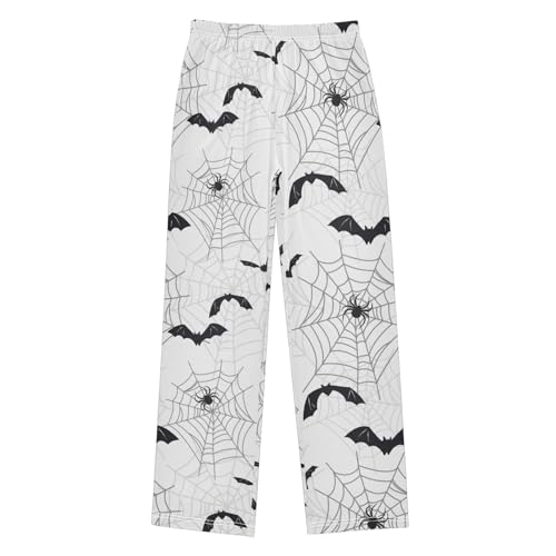 Spider Web Bat Boys Pants Boys Athletic Pants Long Pant for Boywith Pockets Wide-Leg Size 6-14Y