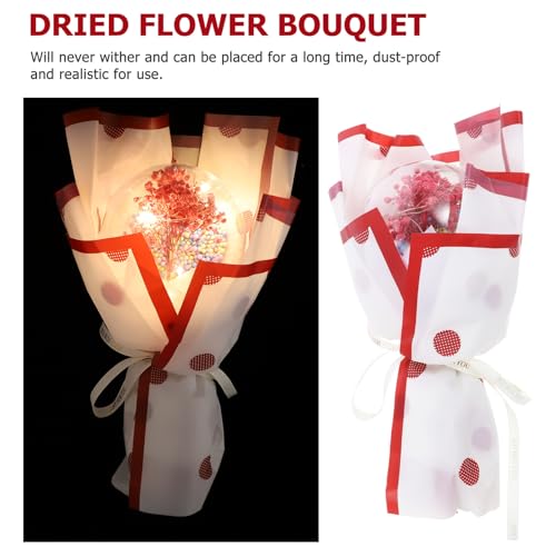 Ramo decorativo de flores artificiales con luces, tamaño mediano miniatura 7