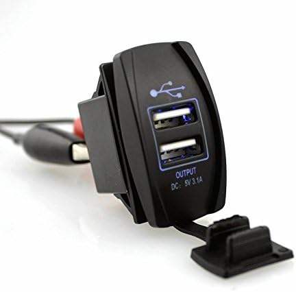 Amazon デュアル Usb 電源充電ソケット Abs製 交換部品 便利グッズ 24v 車 オートバイ 電気自動車 Atv用 シガーソケット充電器 車 バイク