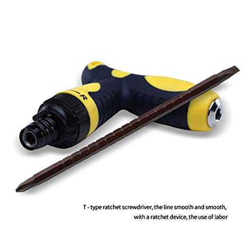 Buspoll T-Type Multifunctional Ratchet Screwdriver; 4-Inch Stubby Handle; Dual-Purpose Telescopic Screwdriver #TOP5
