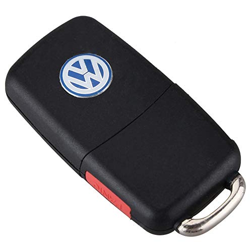 Chave Canivete Volkswagen VW Bora Gol Golf Voyage Polo Fox 3B + Panic Lamina e Emblema