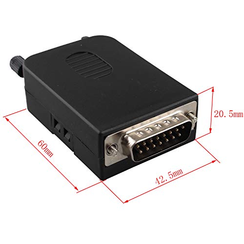 Adaptateur DB15 mâle sans soudure avec boîtier et module de signal à bornes 2 rangées - 5
