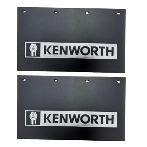 Semi Truck Compatible with Kenworth Front Mud Flaps 24x14 Black Silver Logo 1Pair