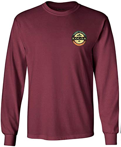 Koloa Surf Mens ol' Koloa Logo Long Sleeve Cotton Tee-2XL-AthMaroon/c Koloa Surf Mens ol' Koloa Logo Long Sleeve Cotton Tee-2XL-AthMaroon/c