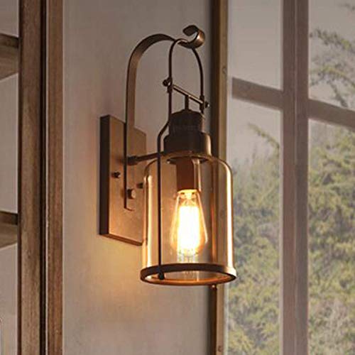 Lámpara de pared de estilo retro E27 con elegante pantalla de vidrio para bar 5