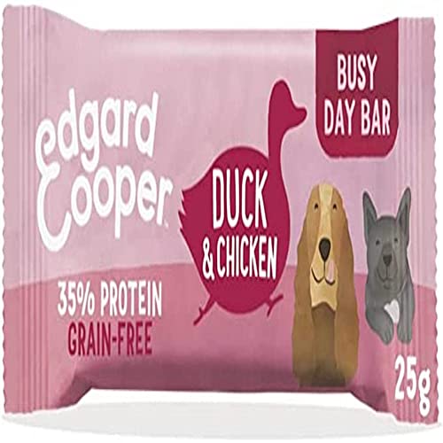 Edgard & Cooper Chuches para Perros y Cachorros Premios Golosinas Natural Sin Cereales 25g Pato y Pollo Fresco Sabrosas Barritas Ricas en proteínas para Estar Lleno de energía Antes la Aventura Cover