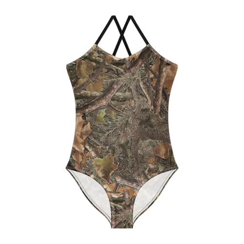 Girls Camo Swimsuit One Piece Bathing Suit Kids Swimming Suits Beach Swimwear 3-10T